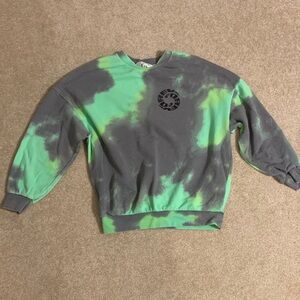 H&M Kids Green and Gray Tie-Dye Sweatshirt